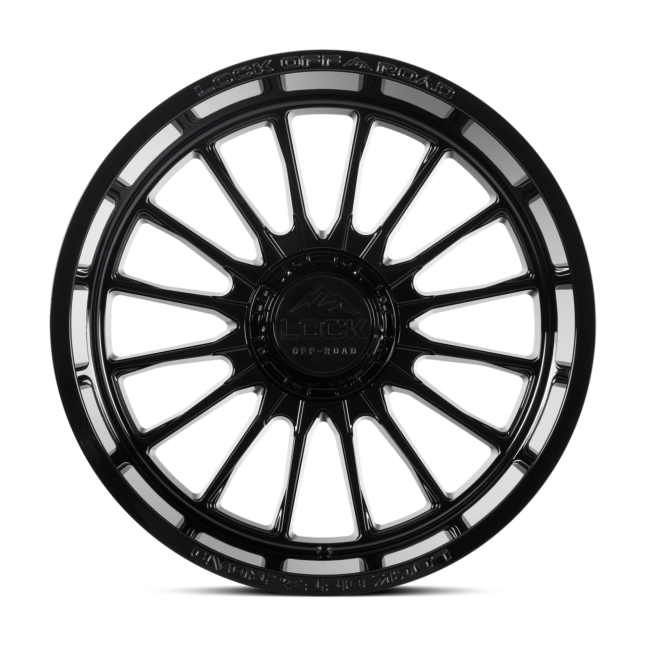 Set 4 20" Lock Extreme Striker Gloss Black 20x10 Wheels 8x6.5 18mm Truck Rims