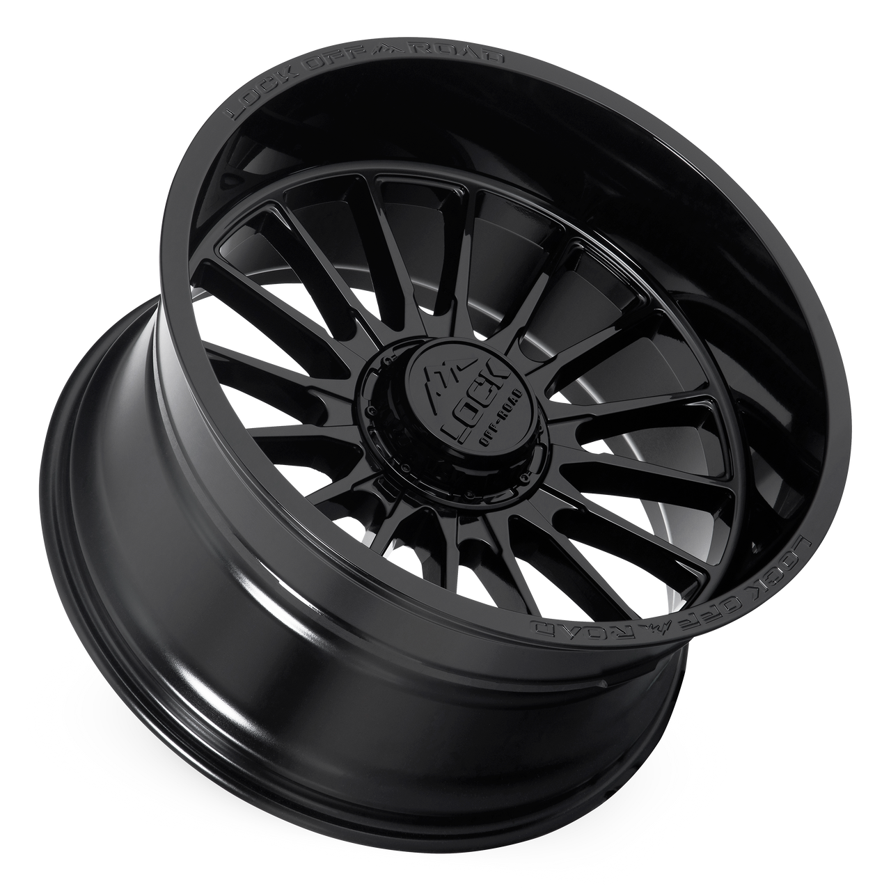 Set 4 20" Lock Extreme Striker Gloss Black 20x10 Wheels 8x6.5 18mm Truck Rims
