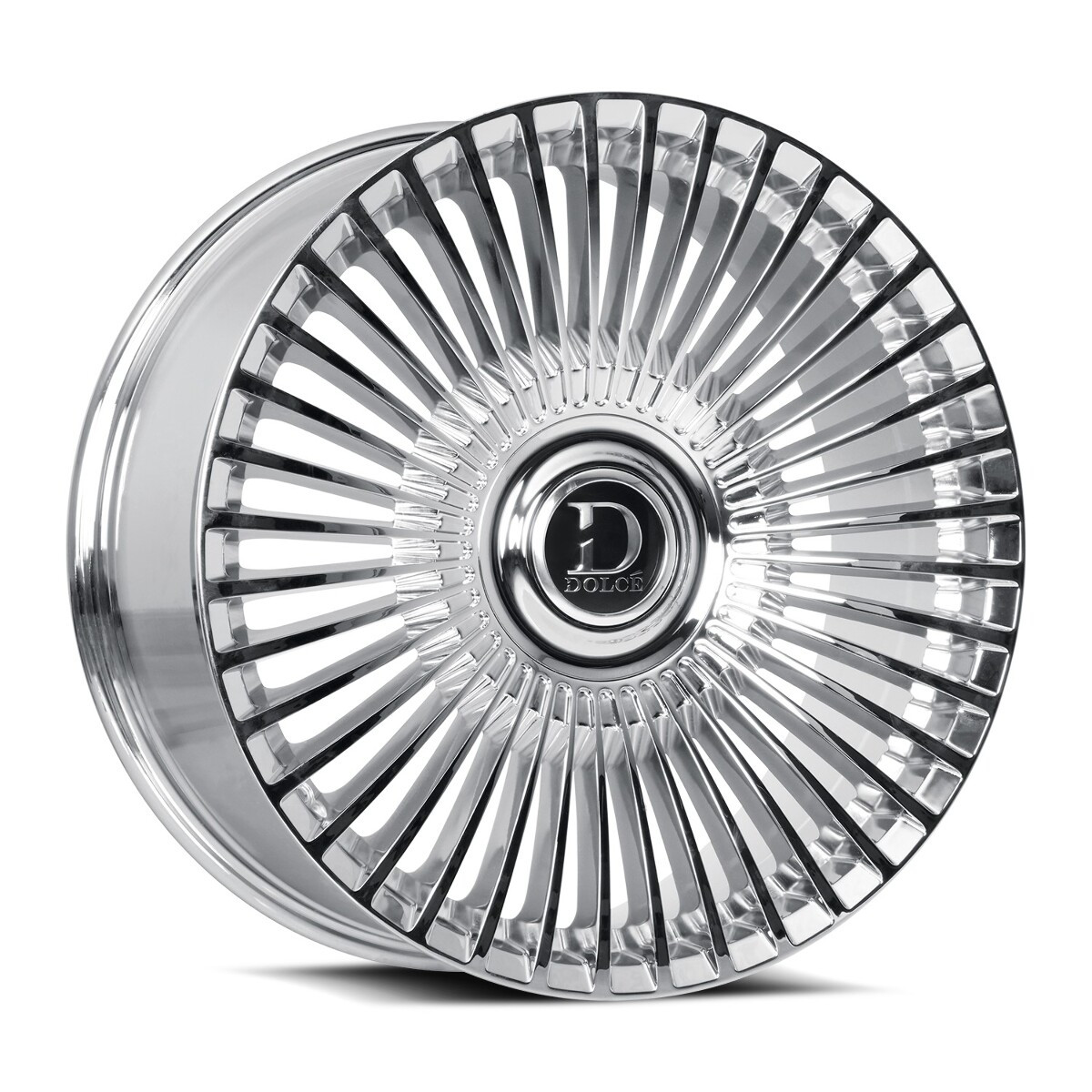 24" Dolce Luxury Trento Chrome 24x9 Wheel 5x112 5x4.5 (5x114.3) 35mm Rim