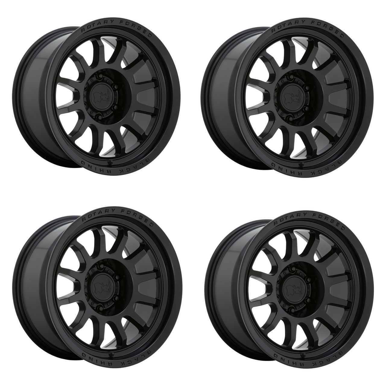 Set 4 Black Rhino Rapid 18x9 6x5.5 Matte Black Wheels 18" 12mm Rims