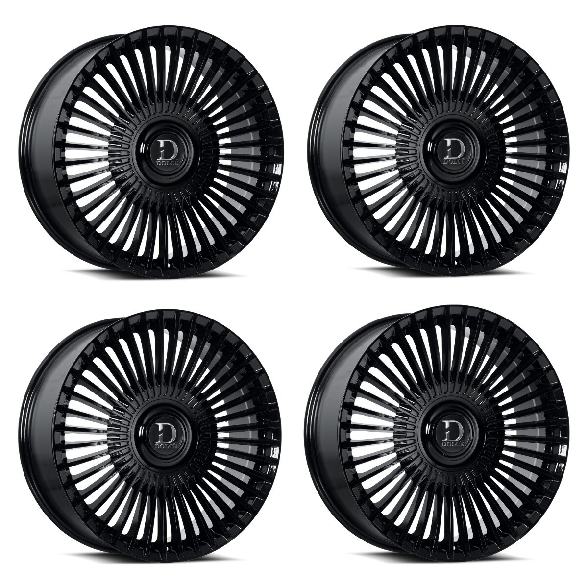 Set 4 24" Dolce Luxury Trento Gloss Black 24x10 Wheels 5x112 5x120 35mm Rims