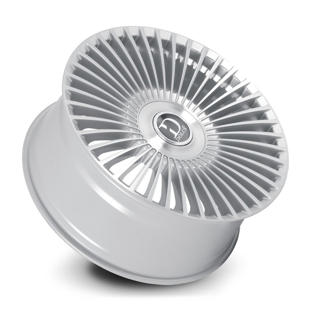 24" Dolce Luxury Trento Gloss Sliver Brush Face 24x10 Wheel 5x112 5x4.5 40mm Rim