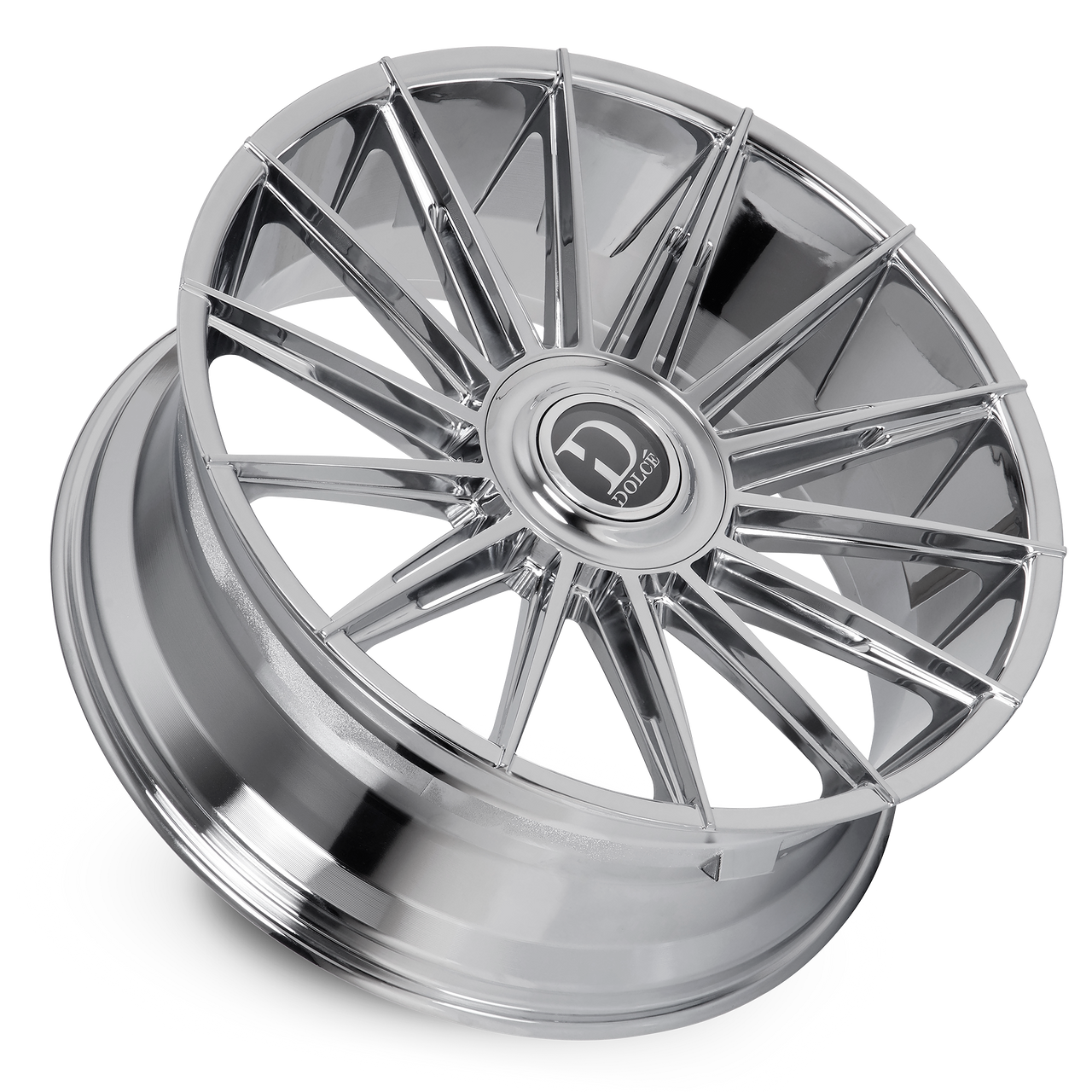 24" Dolce Luxury Mirelli Chrome 24x10 Wheel 6x135 6x5.5 (6x139.7) 35mm Rim