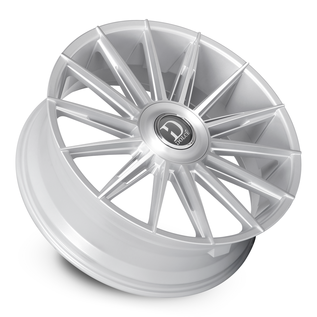 24" Dolce Luxury Mirelli Gloss Sliver Brush Face 24x9 Wheel 5x115 5x120 15mm Rim