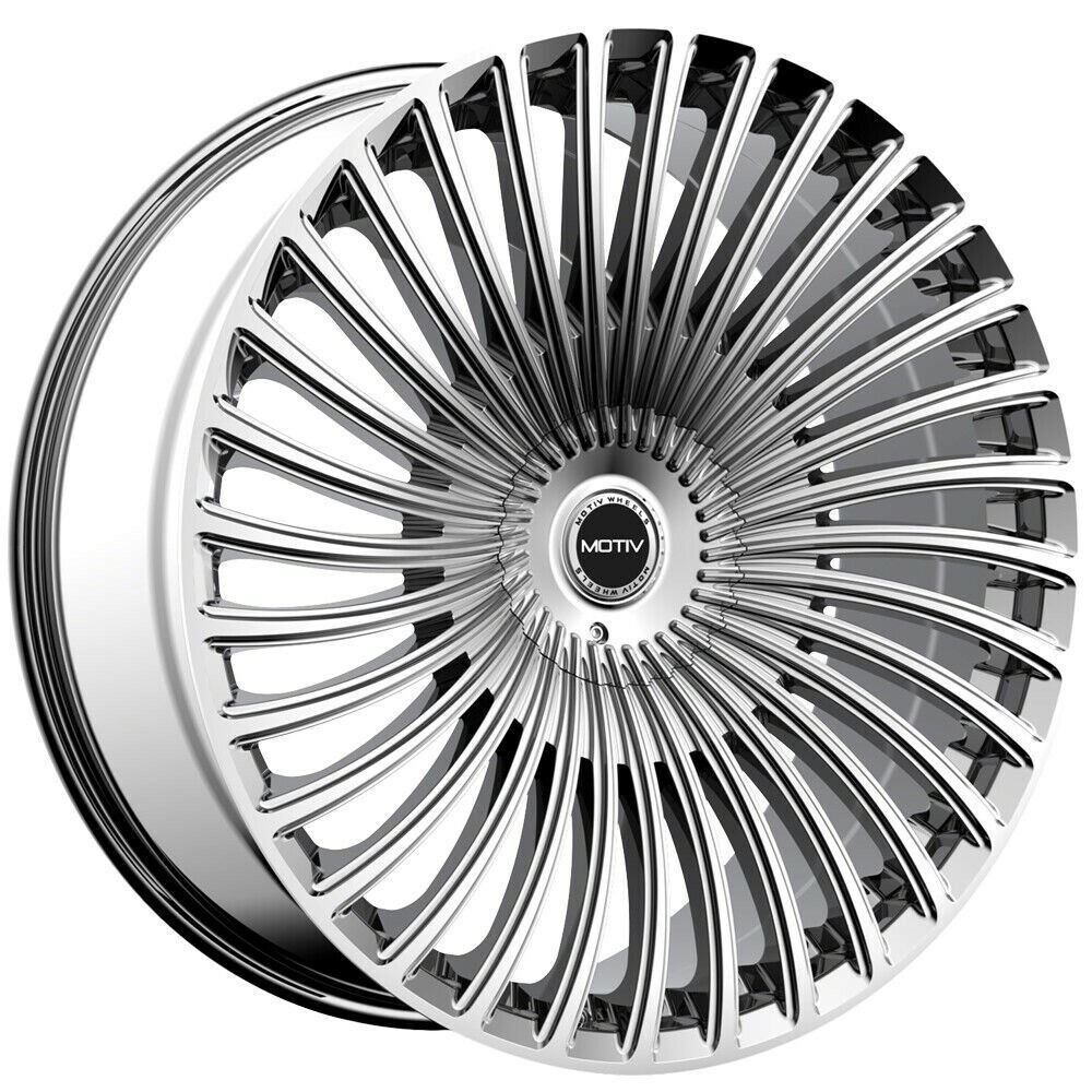 Set 4 22" Motiv 438C Swerve 22x9 Chrome Wheels 6x135 6x5.5 Rims 25mm