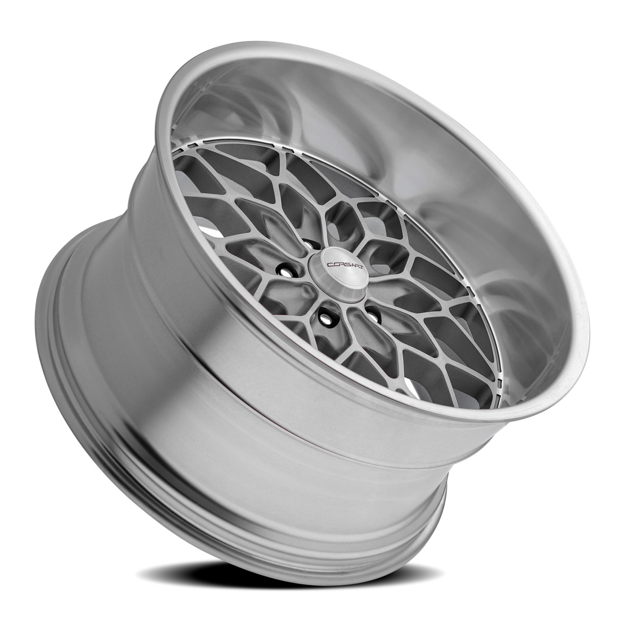 Set 4 22" Corsart Gunner Gloss Brushed Diamond Cut Lip 22x8.5 Wheels 5x5 6mm Rim