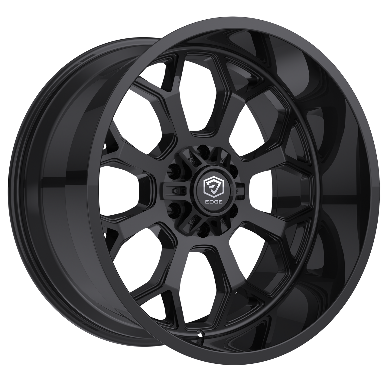 20" Edge Off Road 301B Gloss Black Wheel 20x10 5x5 5x5.5 -19mm Lifted Truck Rim