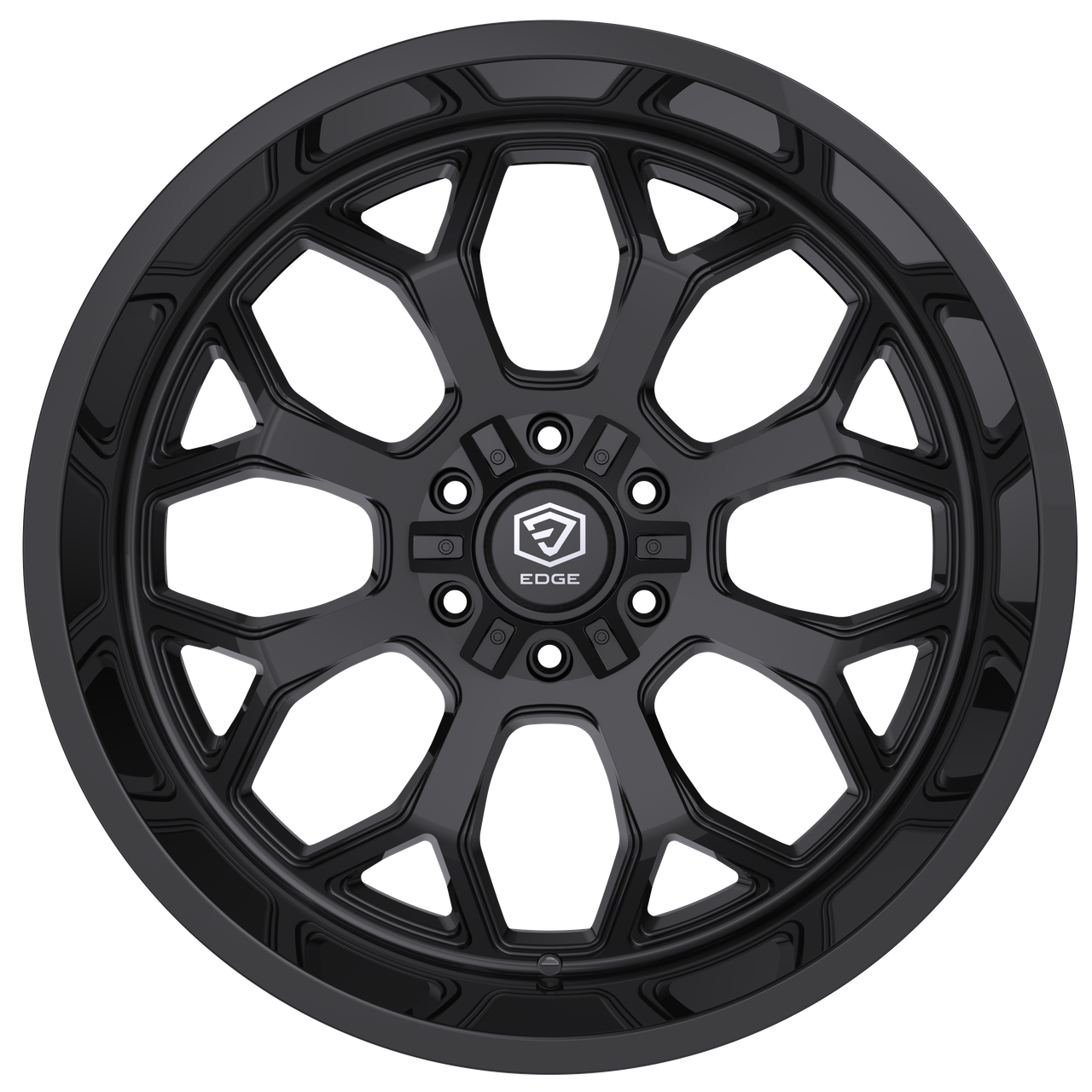 Set 4 20" Edge Off Road 301B Gloss Black Wheels 20x10 5x5 5x5.5 -19mm Truck Rims