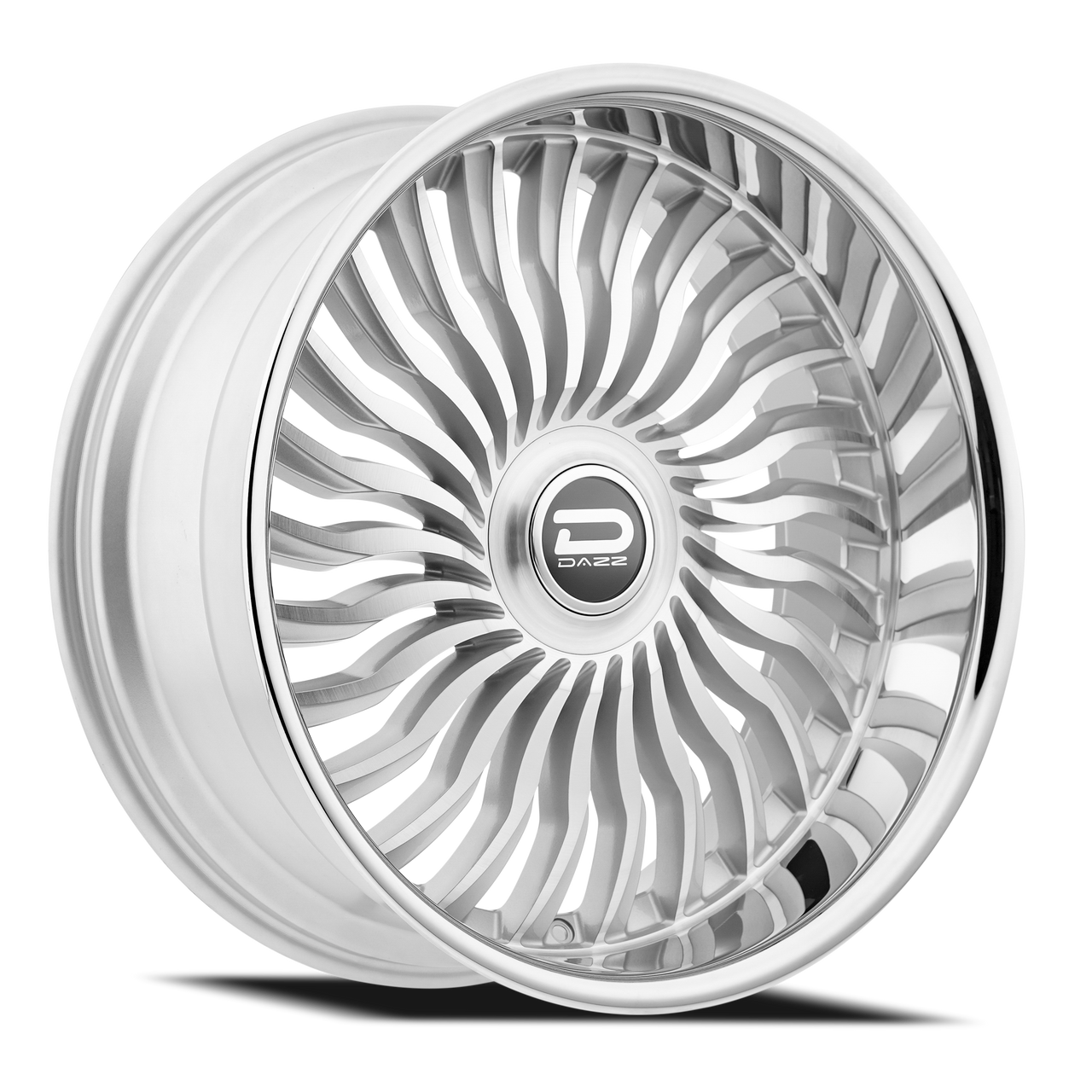 24" Dazz Snatch Silver Brushed Chromed Stainless Steel Lip 24x10 5x4.75 5x5 0mm