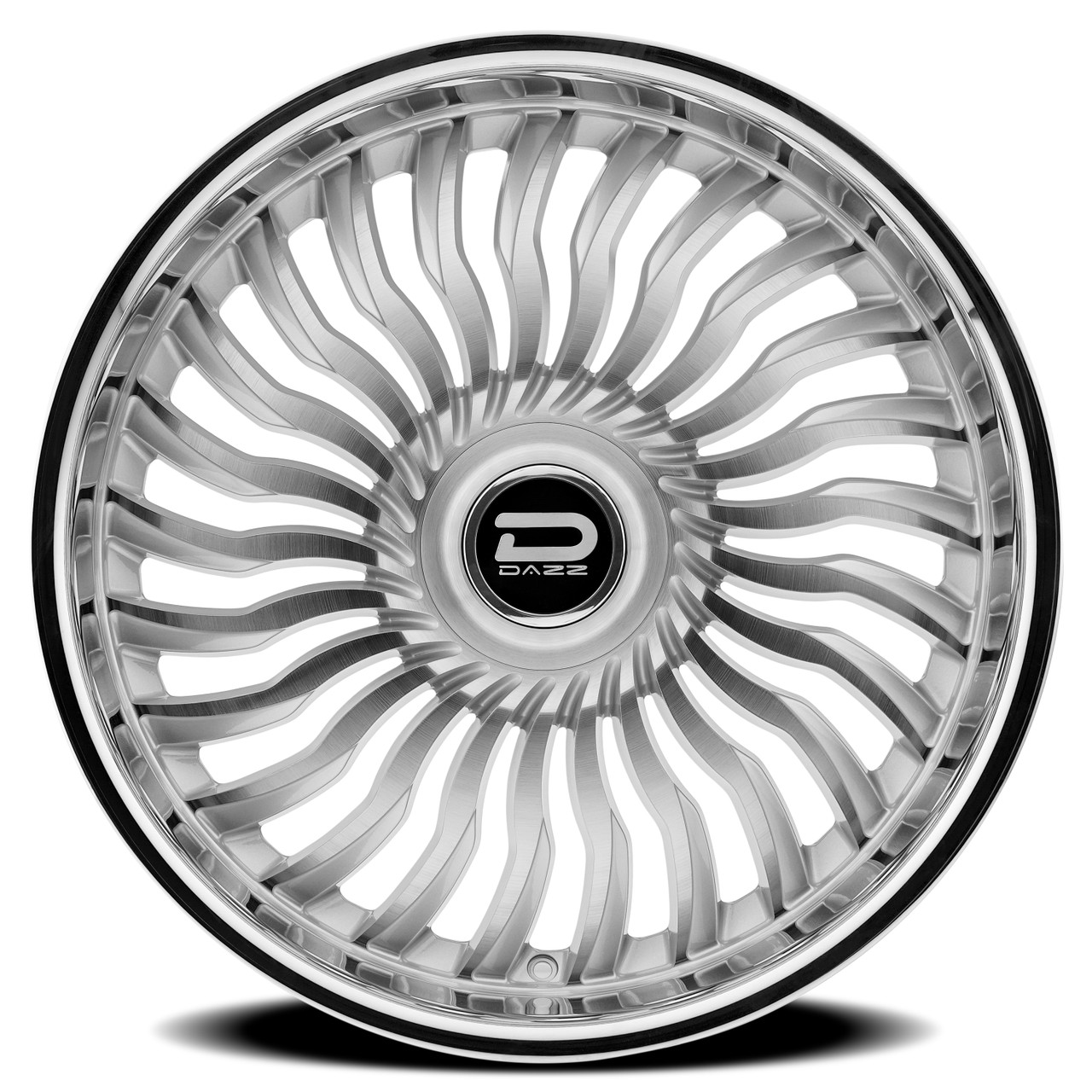 24" Dazz Snatch Silver Brushed Chromed Stainless Steel Lip 24x10 5x4.75 5x5 0mm