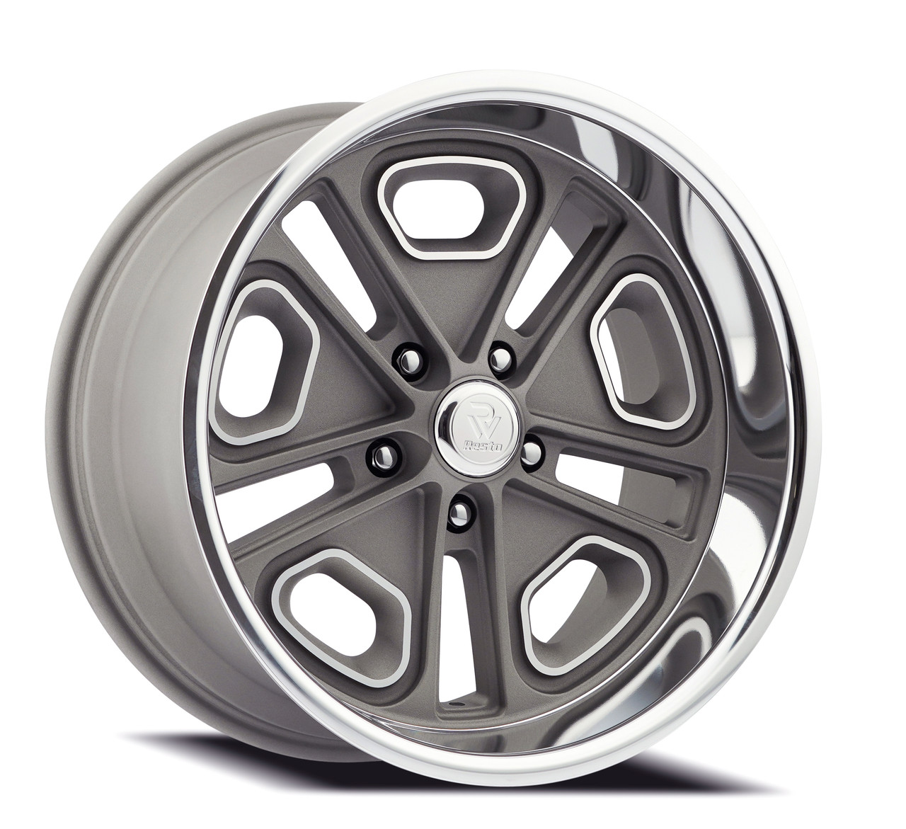 Set 4 18" Resto Del Ray Texture Gunmetal Milled Diamond Cut Lip 18x9.5 5x4.5 1mm