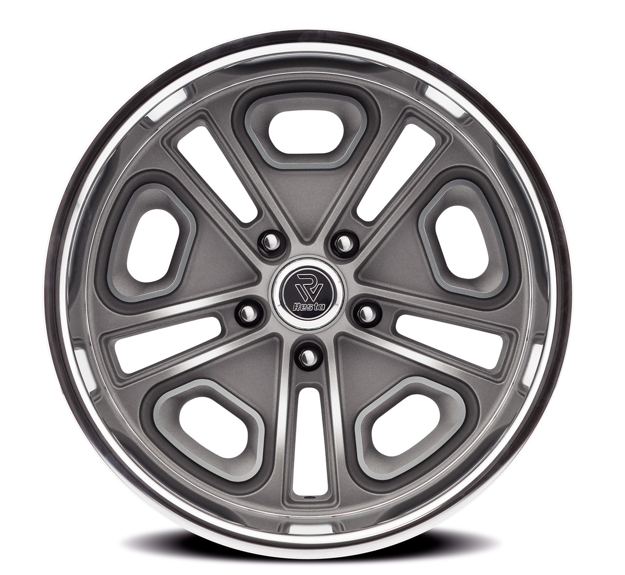 18" Resto Del Ray Texture Gunmetal Milled Diamond Cut Lip 18x9.5 5x4.75 1mm Rim