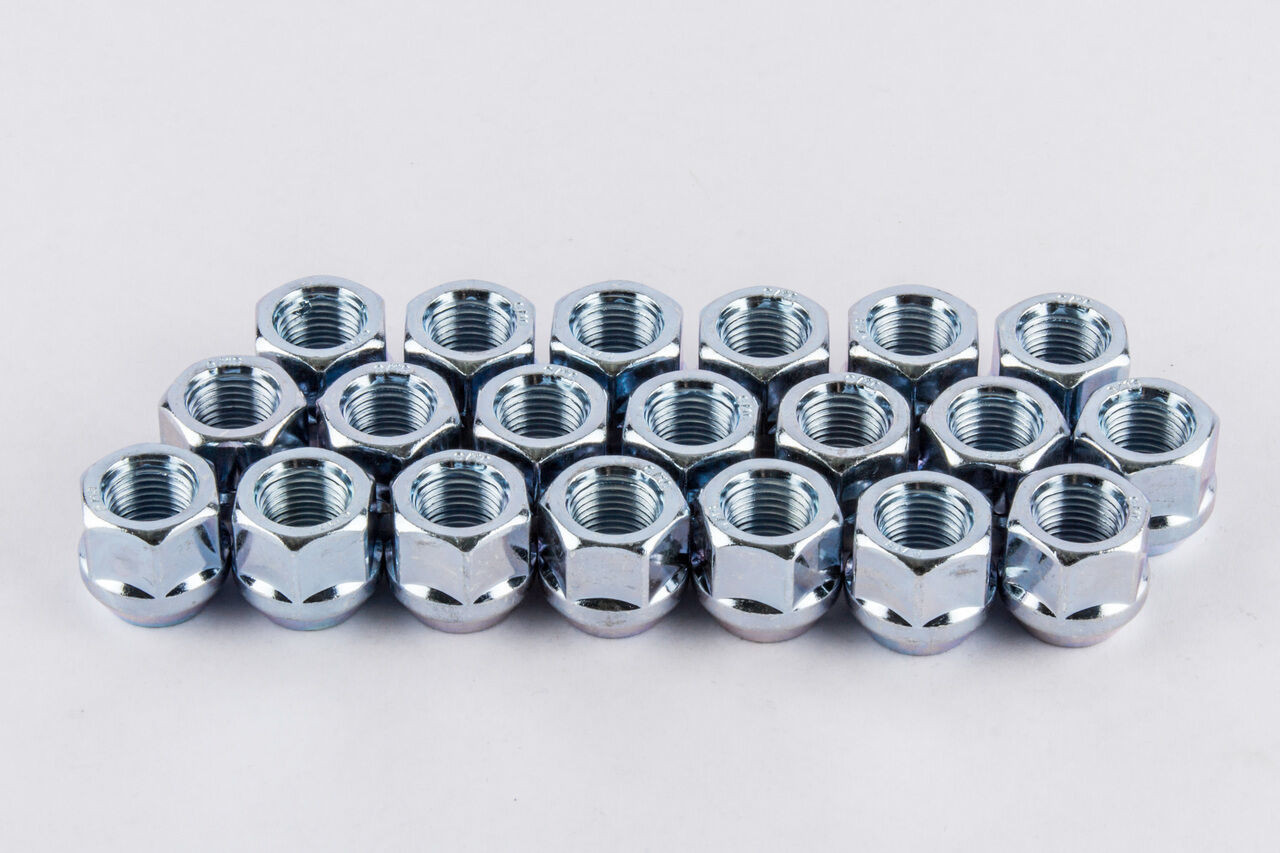 Set 20 12x1.5 Open Bulge Short Lug Nuts 3/4" 19mm Hex Solid Car Zinc W1015B