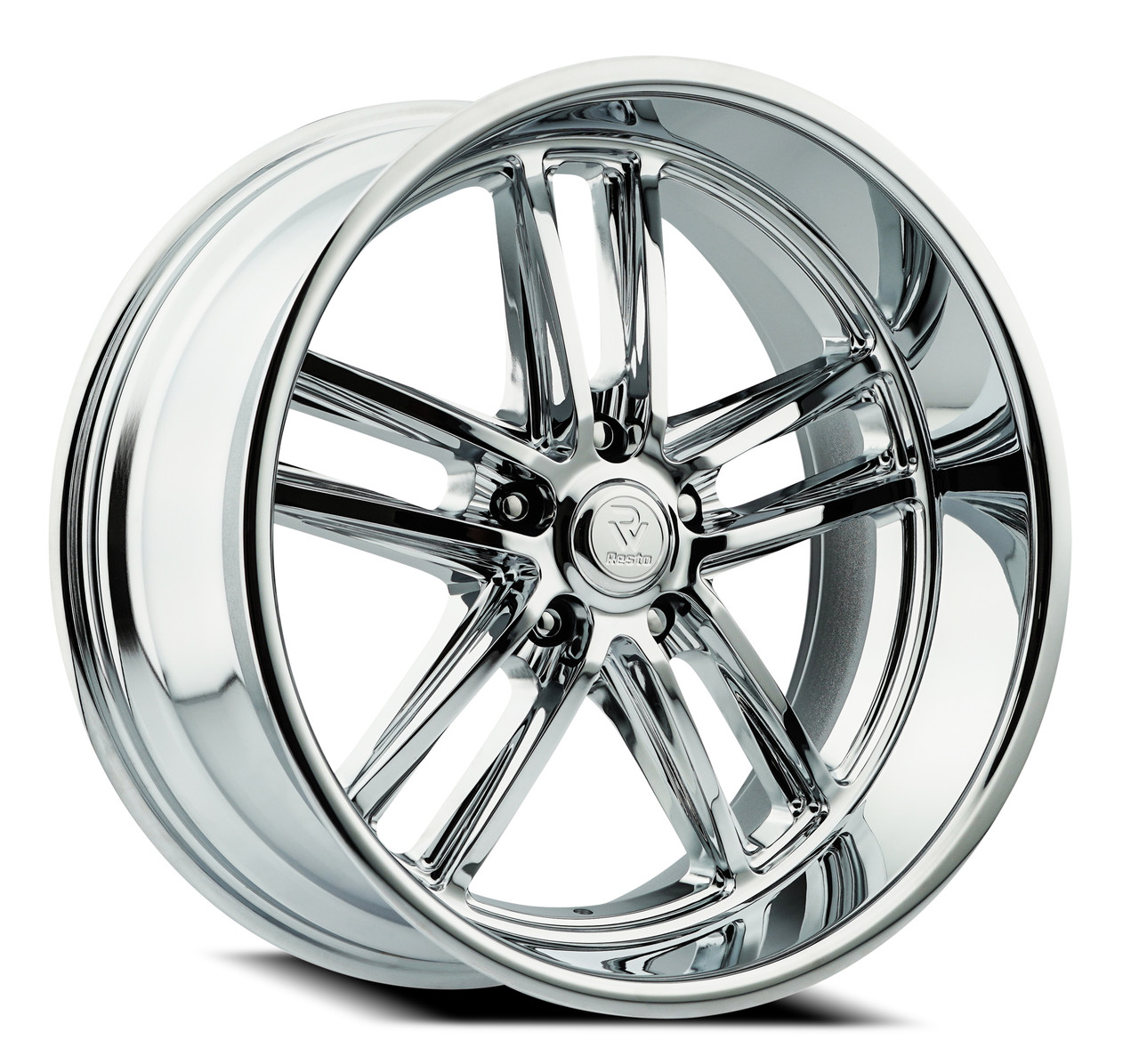 22" Resto Maverick F103 Milled Window Chrome Plated 22x9 Wheel 5x4.5 15mm Rim