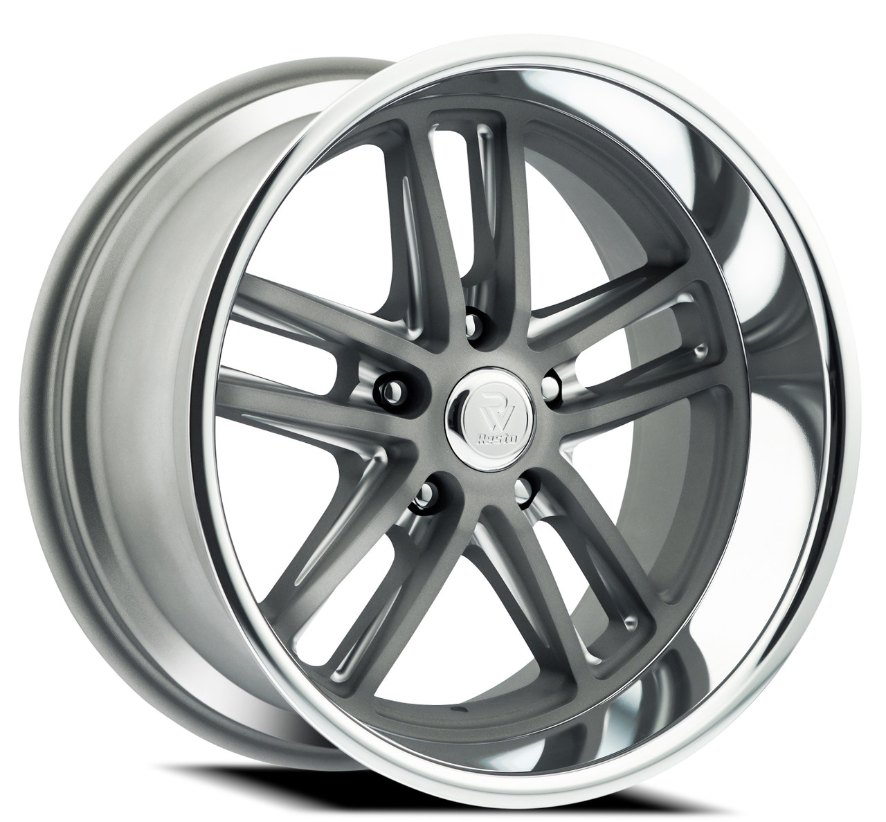Set 4 18" Resto Maverick Texture Gunmetal Milled Diamond Cut Lip 18x8 5x4.75 1mm