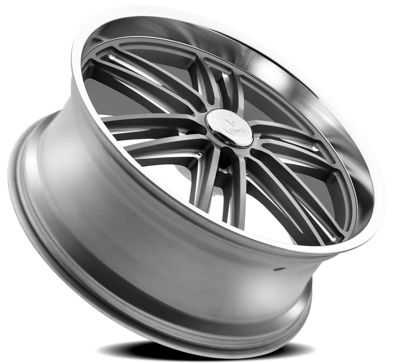 24" Resto Maverick Texture Gun Metal Milled Diamond Cut Lip 24x10 6x5.5 25mm Rim