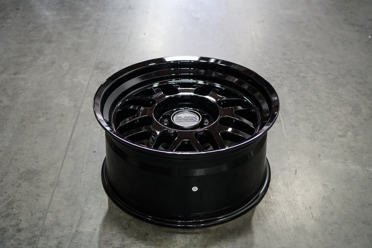 Set 4 Black Rhino Delta 18x9.5 5x5 Gloss Black Wheels 18" -18mm Rims