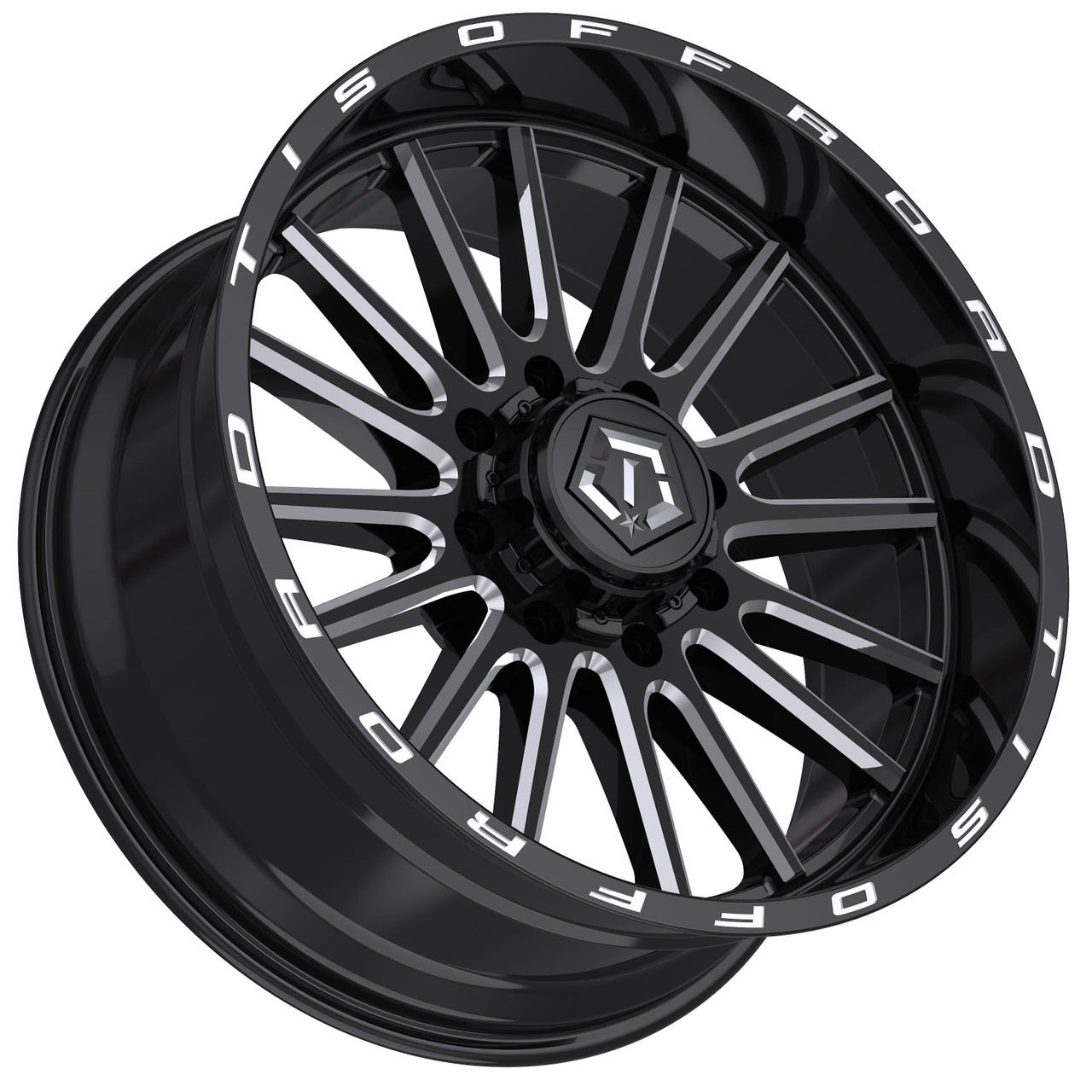 22" TIS 567BM Gloss Black Milled Accents Wheel 22x12 8x180 -44mm Offroad Rim