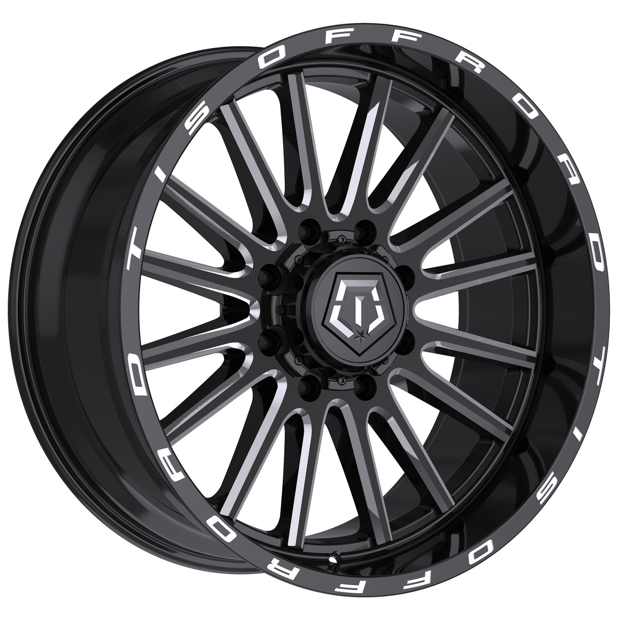 20" TIS 567BM Gloss Black Milled Accents Wheel 20x10 8x180 -25mm Offroad Rim