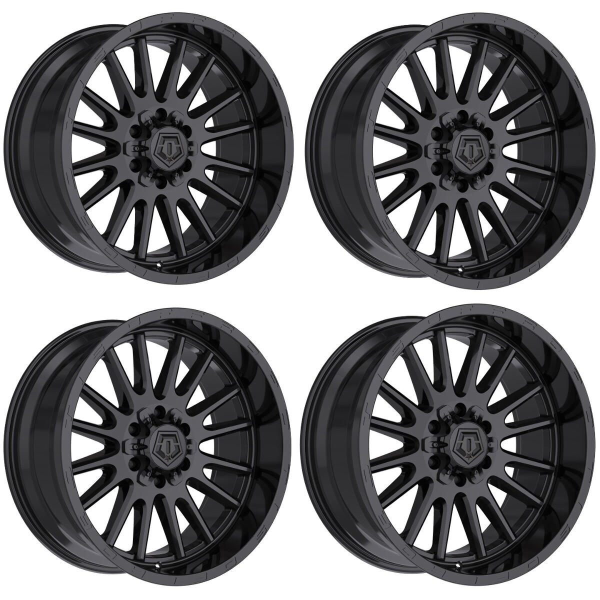 Set 4 22" TIS 567B Gloss Black Wheels 22x10 8x6.5 (8x165.1) -19mm Offroad Rims