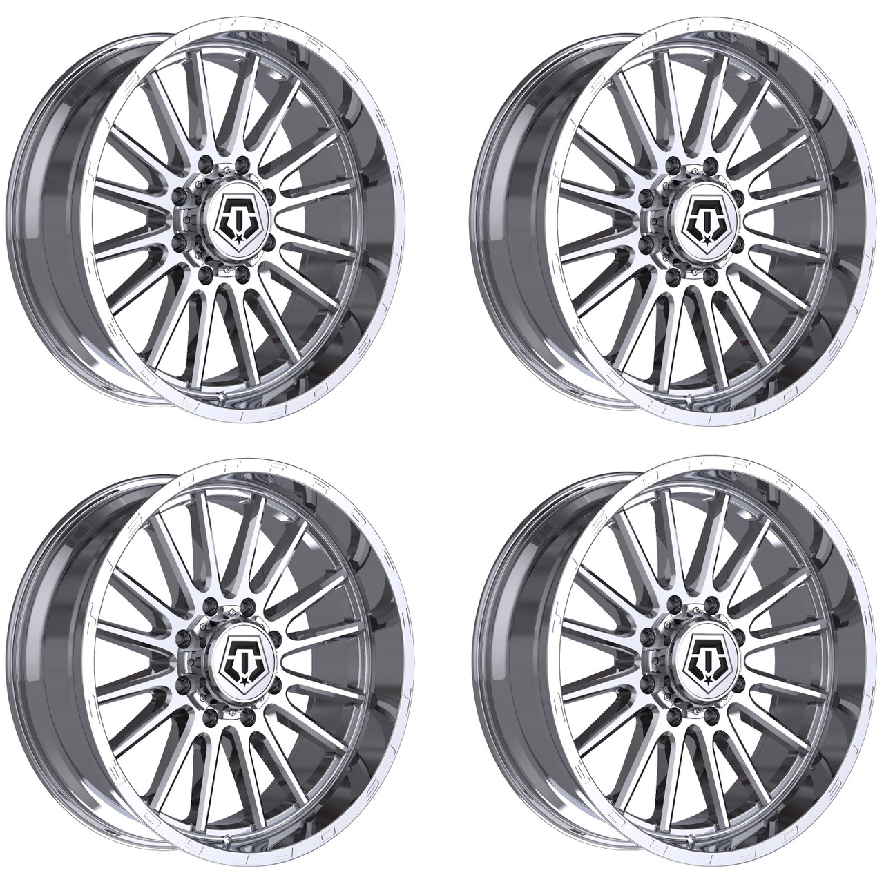 Set 4 20" TIS 567C Chrome Plated Wheels 20x10 8x180 -25mm Lifted Offroad Rims