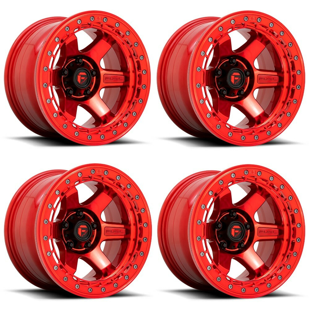 Set 4 Fuel  D123 Block Beadlock 17x9 5x5 Red Red Ring 17" -15mm For Jeep Wheels Set 4 Fuel  D123 Block Beadlock 17x9 5x5 Red Red Ring 17" -15mm For Jeep Wheels