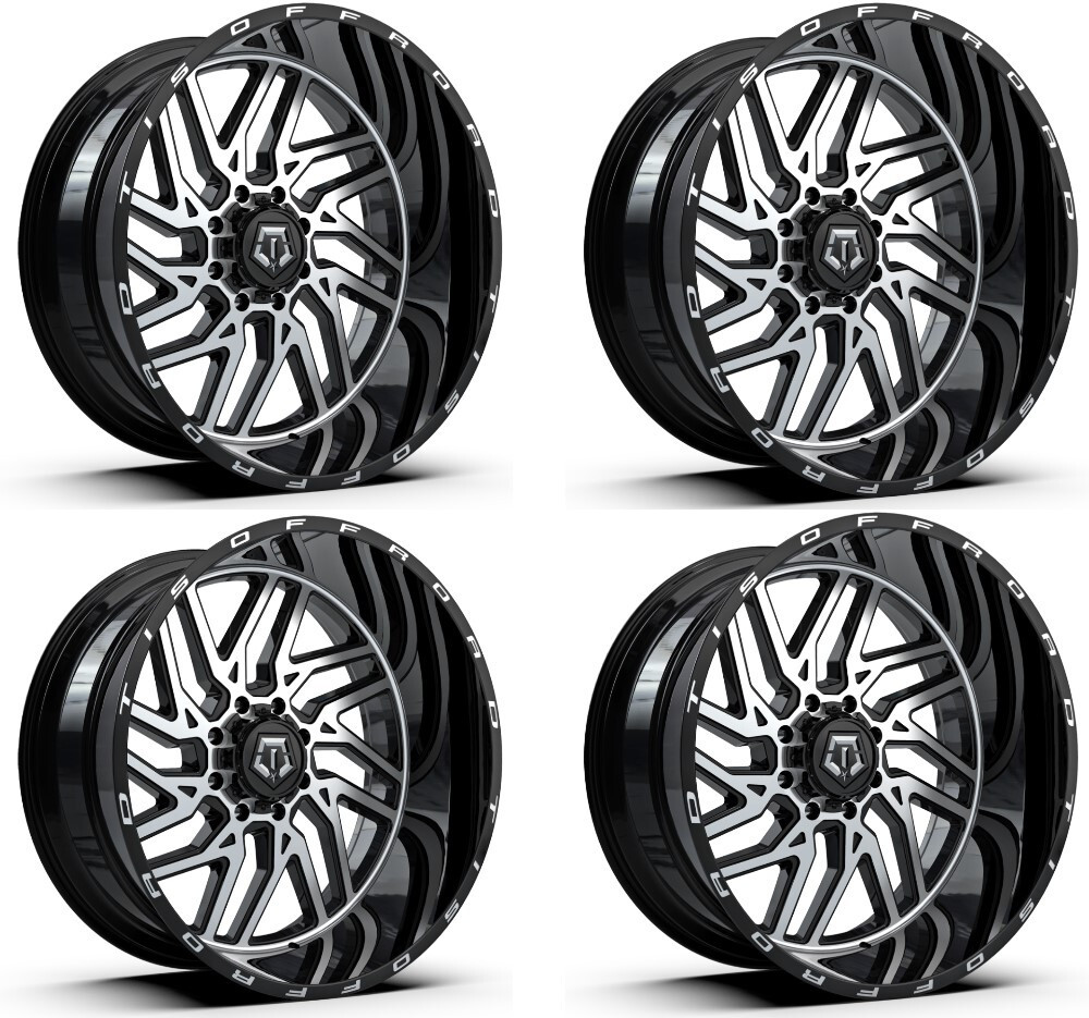 Set 4 20" TIS 544MB Gloss Black Machined Face Wheels 20x12 6x135 6x5.5 -44mm Rim