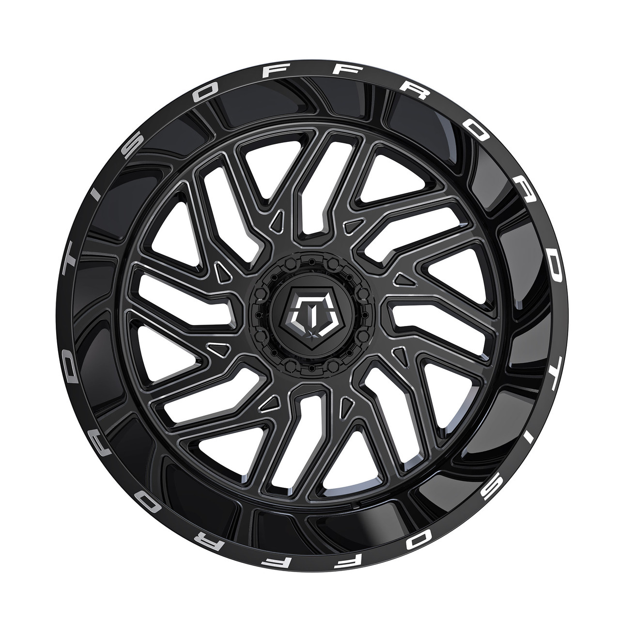 Set 4 20" TIS 544BM Gloss Black Milled Accents Wheels 20x9 8x180 18mm Truck Rims