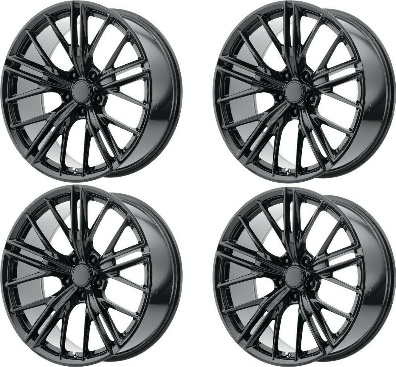 Set 4 Performance Replicas PR194 20x11 5x120 Gloss Black Wheels 20" 43mm Rims