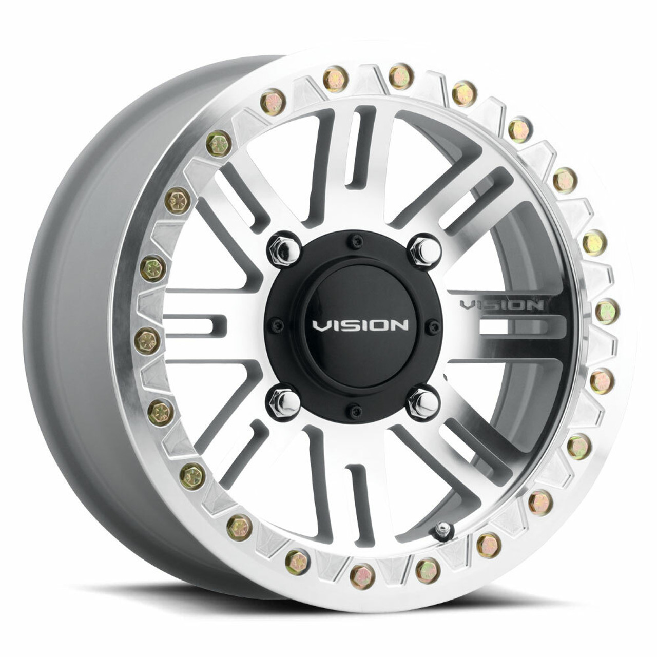 Set 4 15" Vision ATV 356 Manx 2 Beadlock Machined Wheels 15x7 4x156 13mm Rims