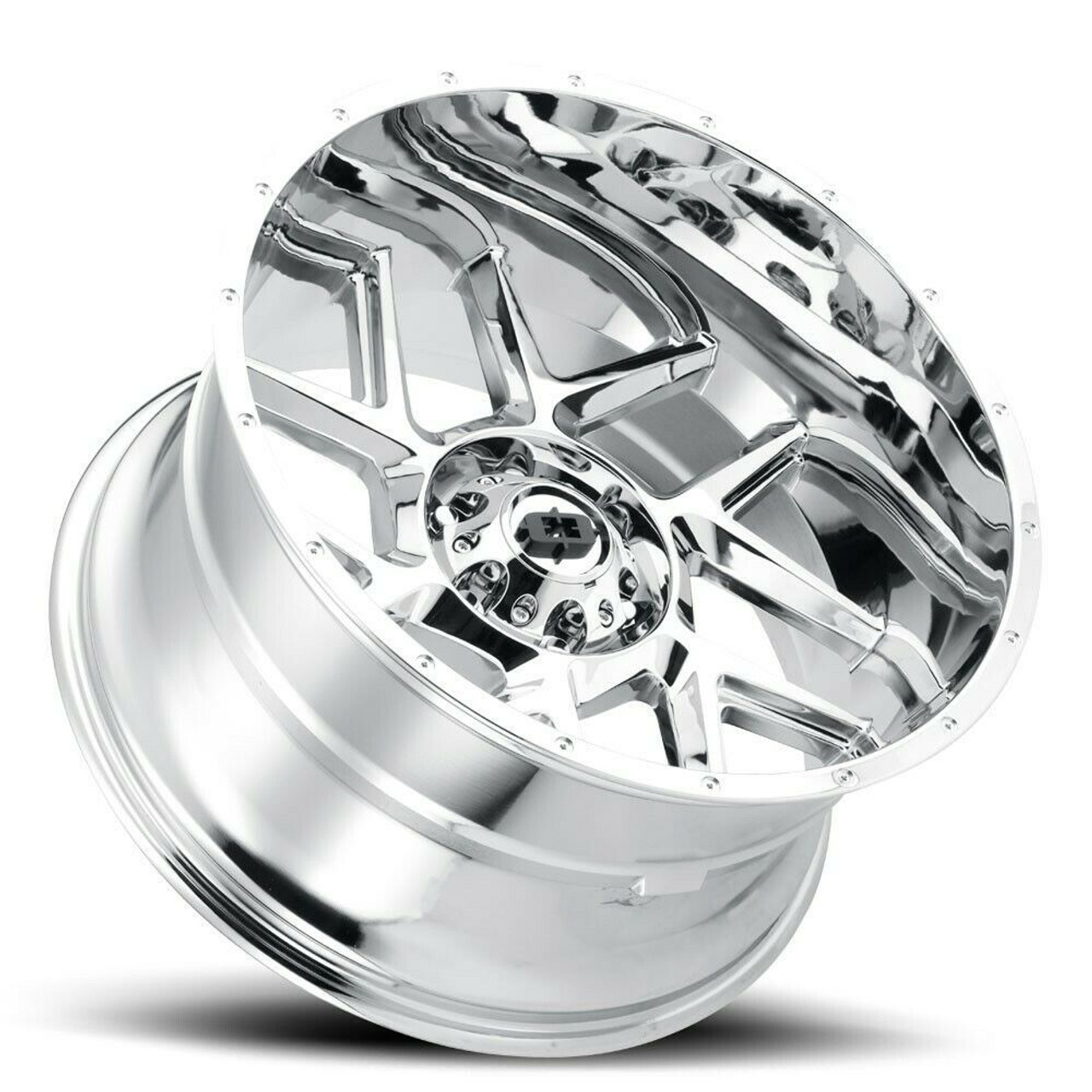 Set 4 20" Vision Off-Road 360 Sliver Chrome Wheels 20x10 8x6.5 Truck Rims -25mm