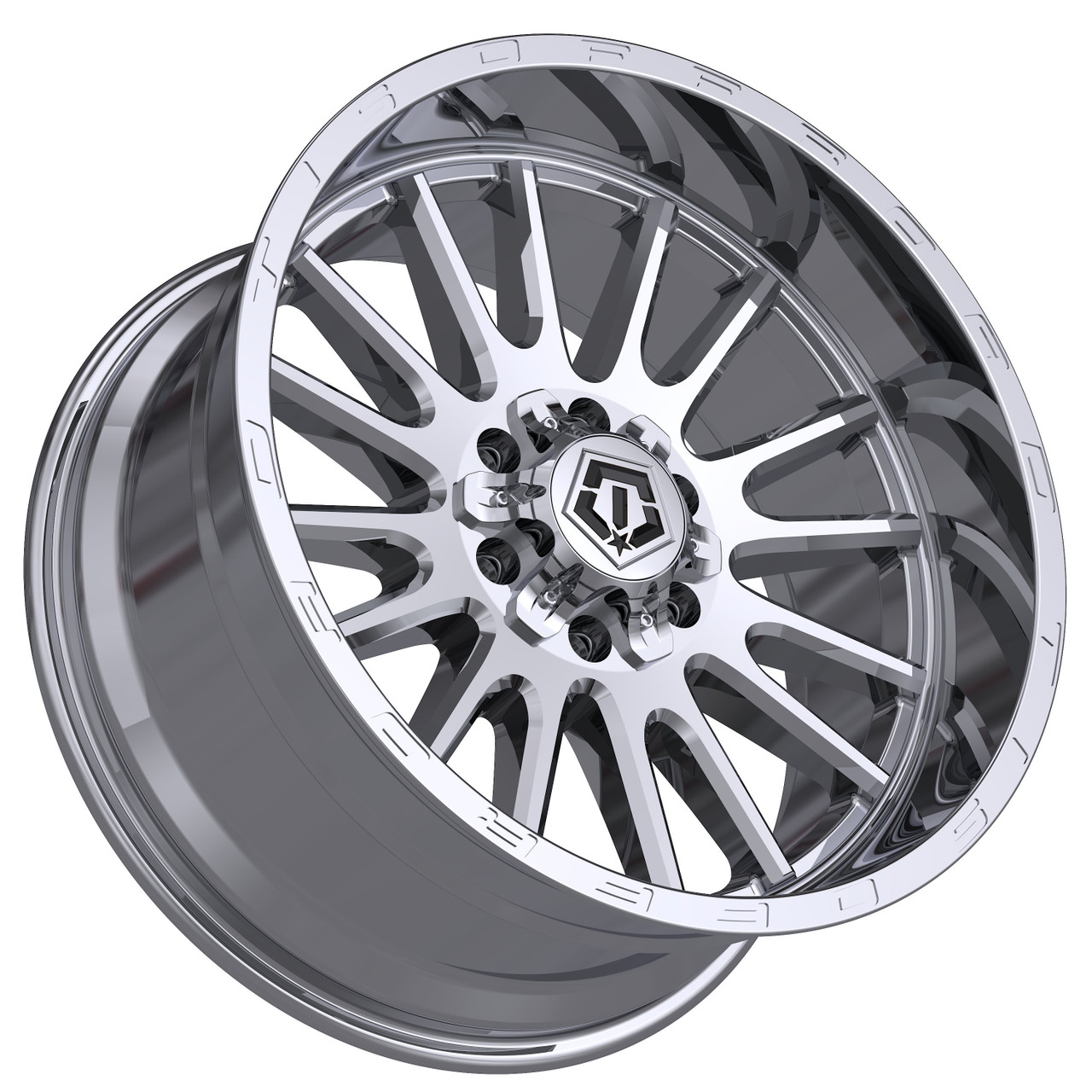 TIS 567C chrome off-road rim showing its deep concave profile and aggressive truck styling