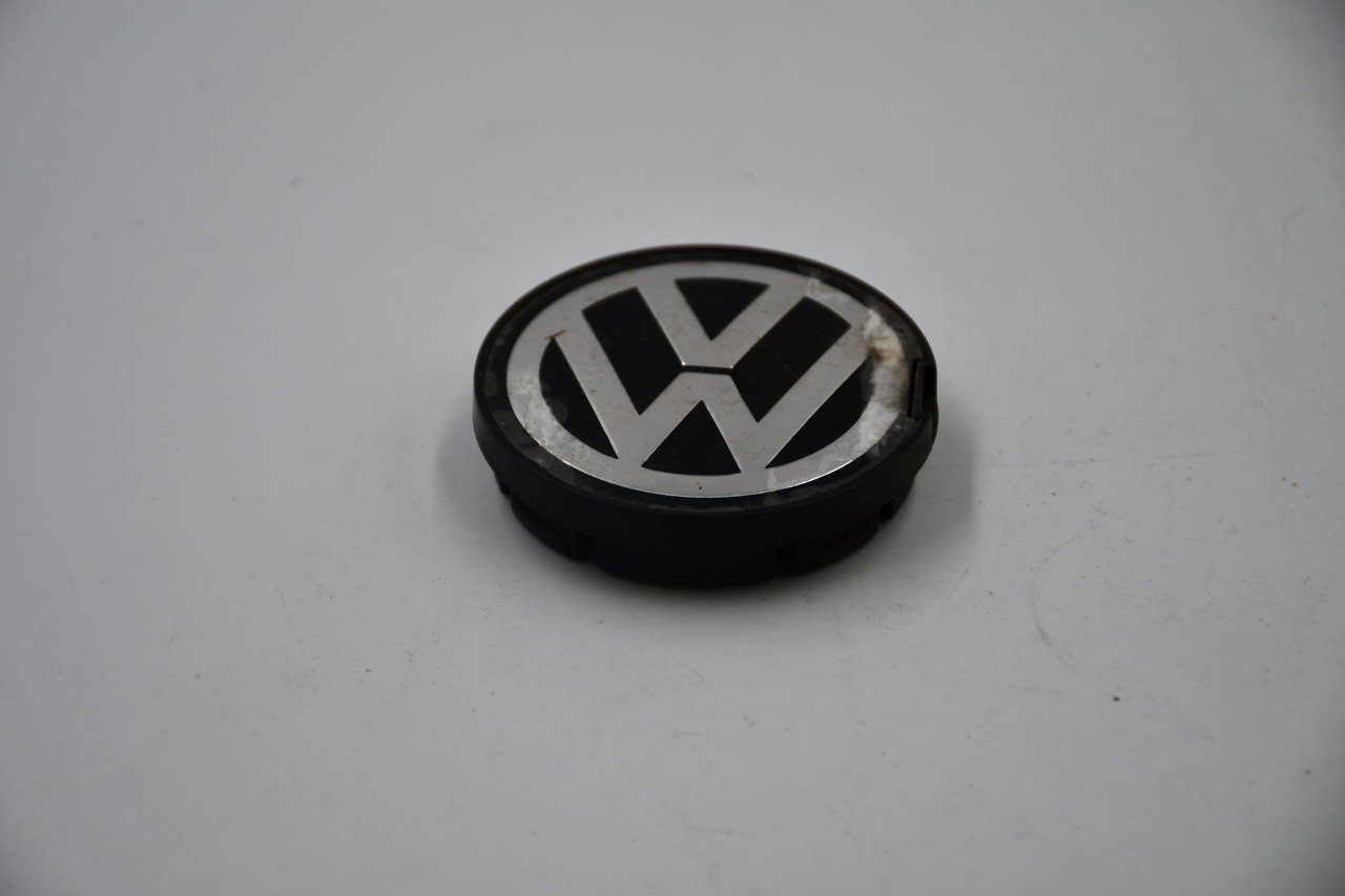 VolksWagon Black/Chrome Wheel Center Cap Hub Cap 6N0601171 2.125" OEM VW VolksWagon Snap in