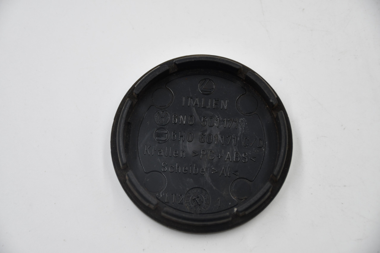 VolksWagon Black/Chrome Wheel Center Cap Hub Cap 6N0601171 2.125" OEM VW VolksWagon Snap in