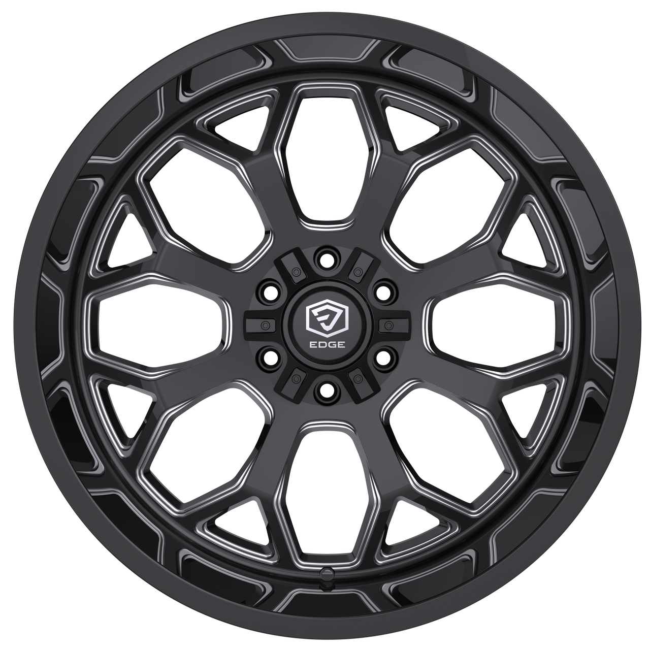 20" Edge Off Road 301BM Gloss Black Milled Wheel 20x10 6x135 6x5.5 -19mm Rim