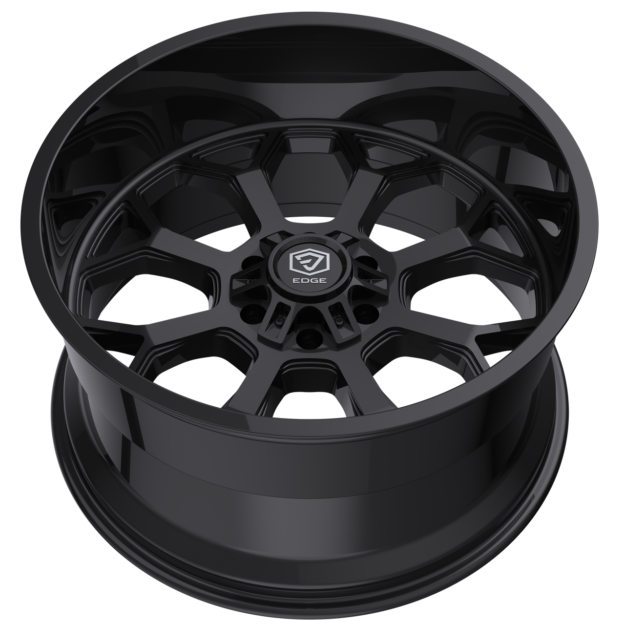 Set 4 22" Edge Off Road 301B Gloss Black Wheels 22x12 6x135 6x5.5 -44mm Rims