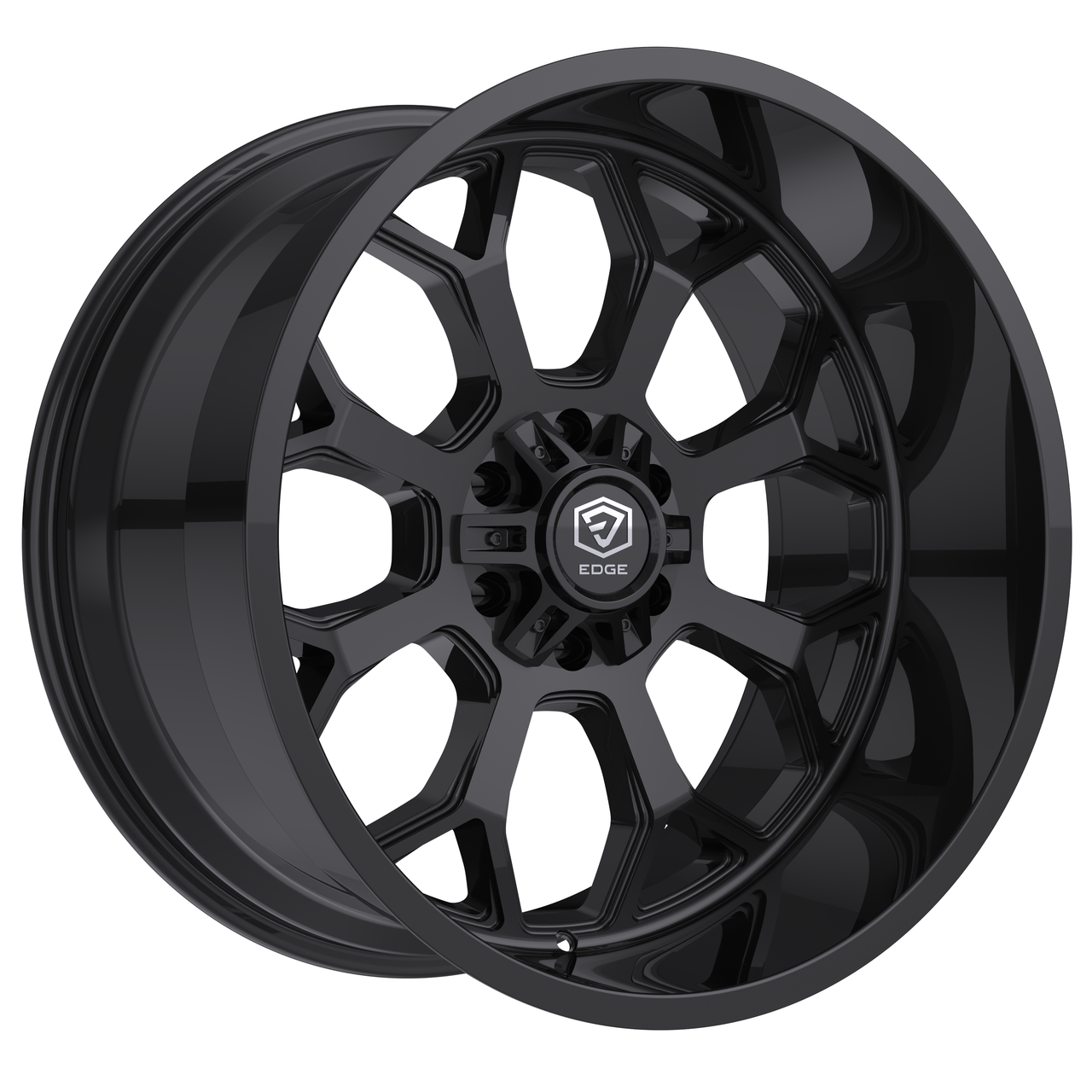 20" Edge Off Road 301B Gloss Black Wheel 20x9 6x135 6x5.5 0mm Truck SUV Rim