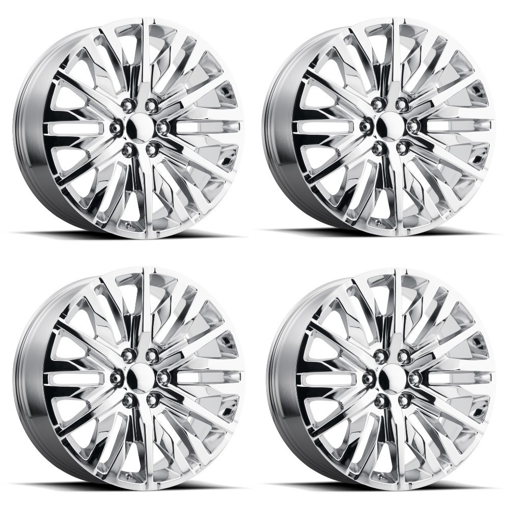 Set 4 Performance Replicas PR198 24x10 6x5.5 Chrome Wheels 24" 31mm Rims