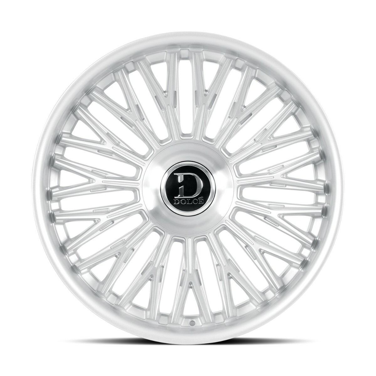 Set 4 24" Dolce Lusso 24x10 6x135 6x5.5 35mm Sliver Brush Face Floating Cap Rims For Truck SUV