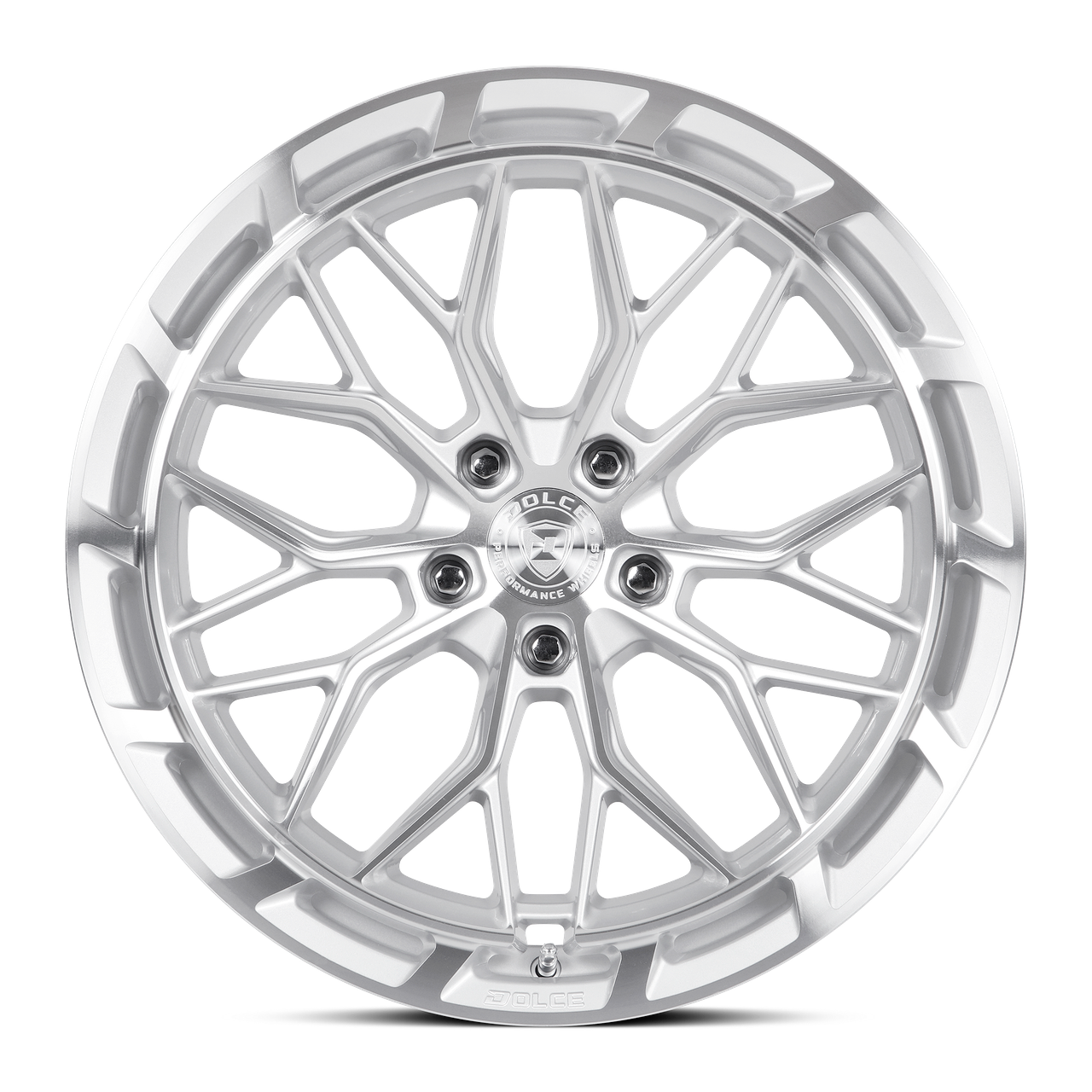 Set 4 22" Dolce Performance Magari Silver Machined Face 22x10.5 5x4.5 40mm Rims Luxury Wheels