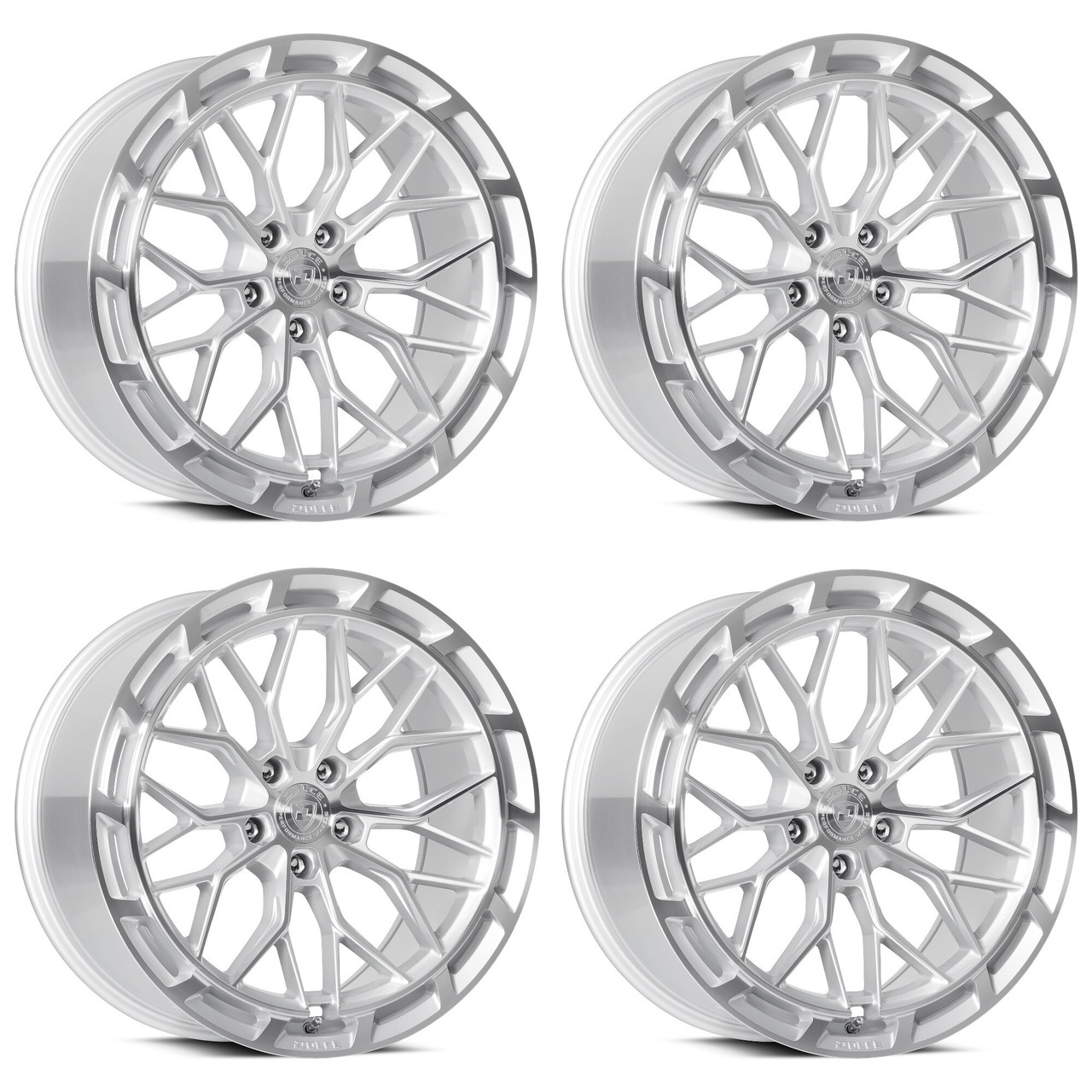 Set 4 20" Dolce Performance Magari Silver Machined Face 20x9 5x115 20mm Wheels