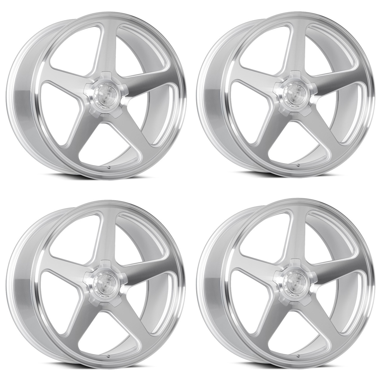 Set 4 19" Dolce Performance Stella Silver Machined Face 19x8.5 5x120 28mm Wheels Luxury Rims
