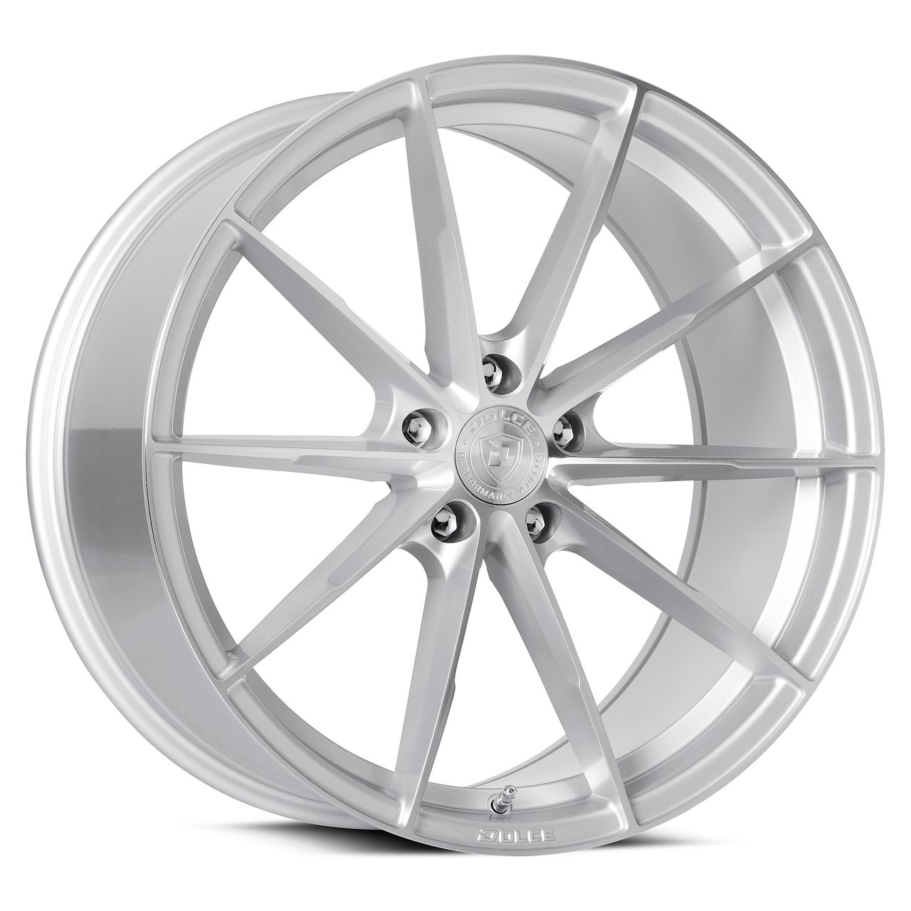 20" Dolce Performance Veloce Gloss Silver Machined Face 20x10 5x120 40mm Wheel