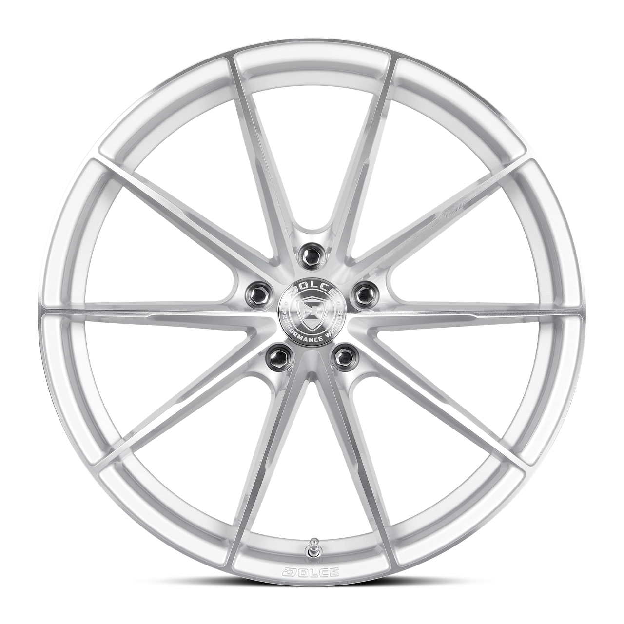 20" Dolce Performance Veloce Gloss Silver Machined Face 20x10 5x4.5 40mm Wheel