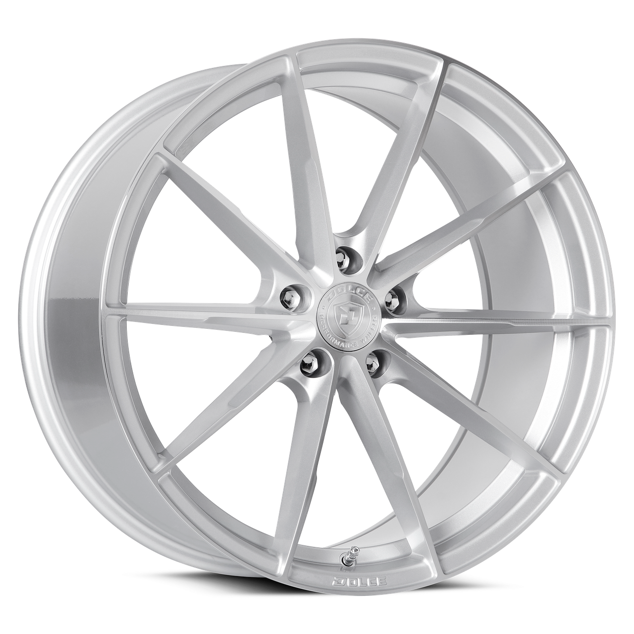 19" Dolce Performance Veloce Gloss Silver Machined Face 19x9.5 5x120 40mm Wheel Performance Rim