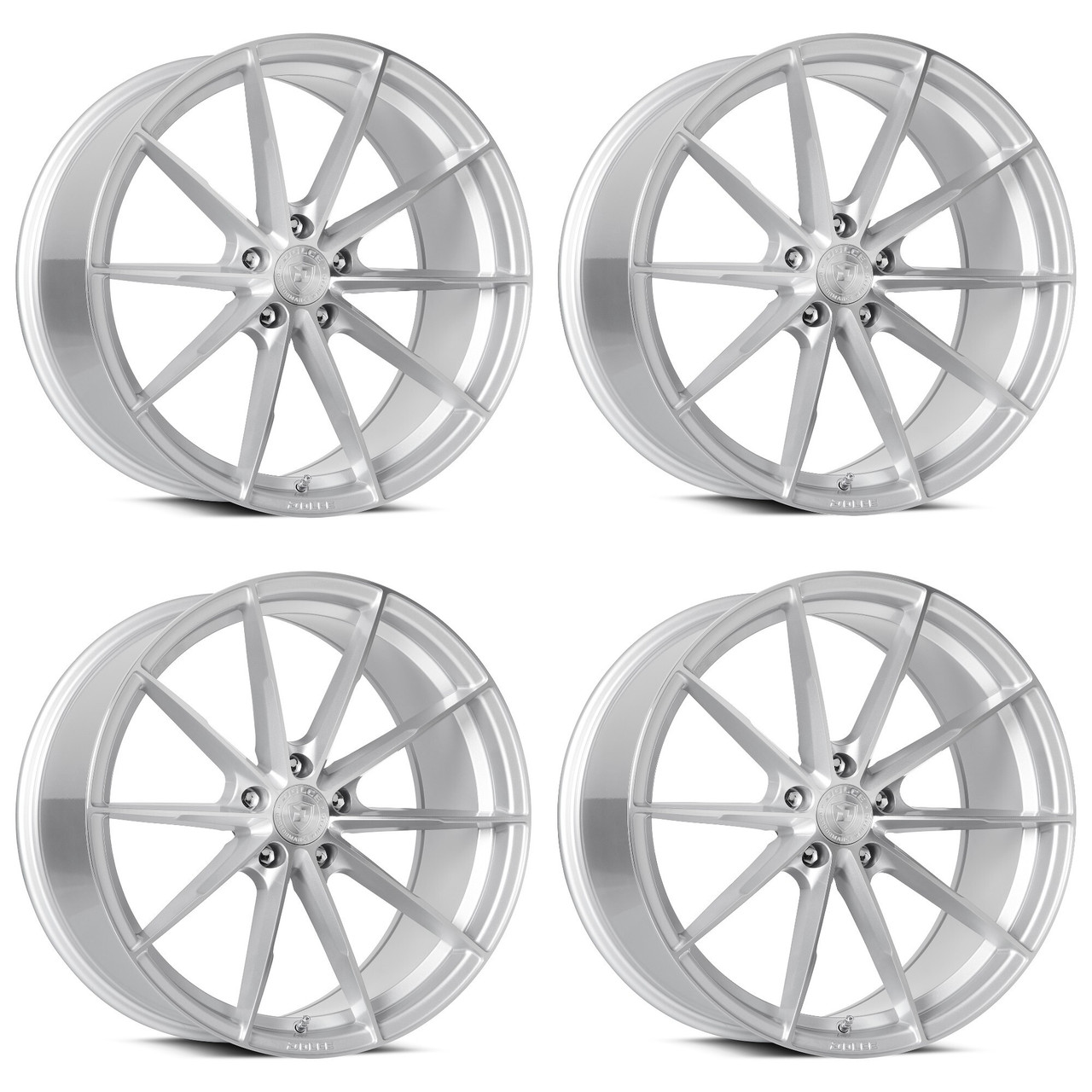 Set 4 19" Dolce Performance Veloce Silver Machined Face 19x8.5 5x112 28mm Wheels Performance Rims