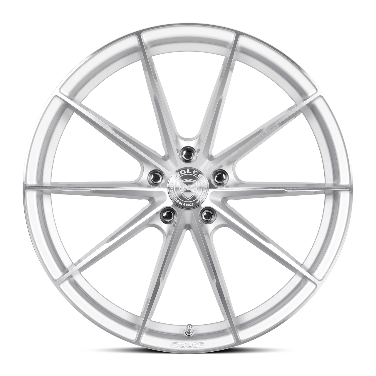 Set 4 19" Dolce Performance Veloce Silver Machined Face 19x8.5 5x112 28mm Wheels Performance Rims