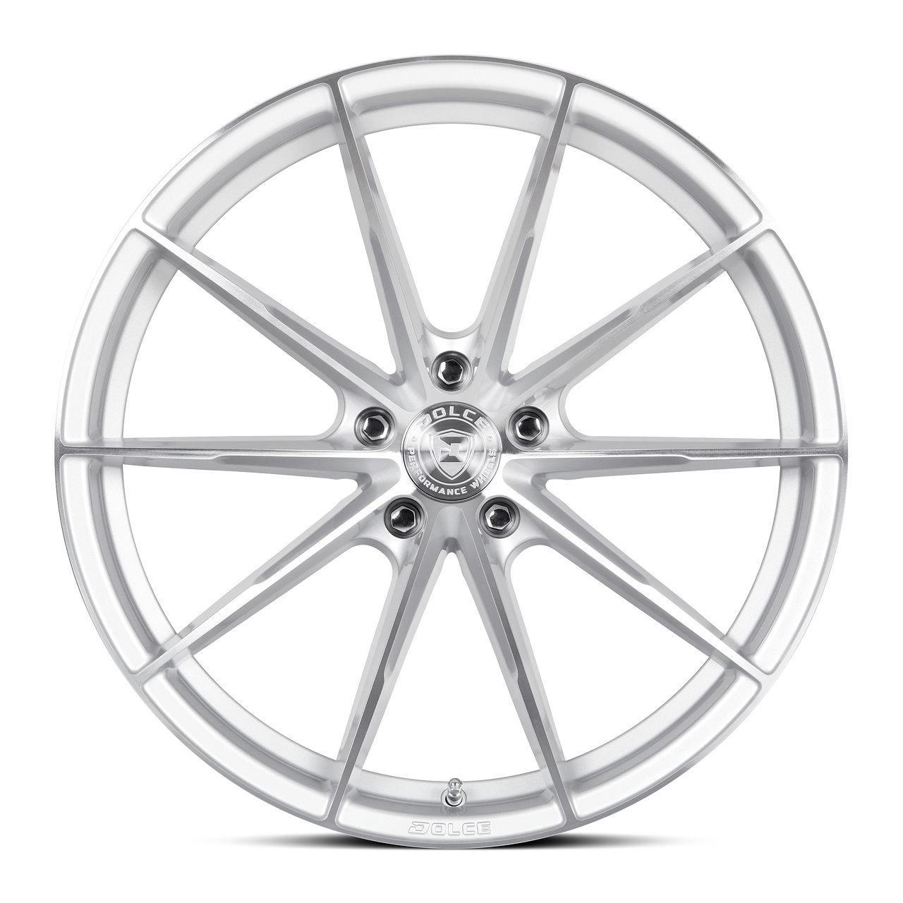 Set 4 18" Dolce Performance Veloce Silver Machined Face 18x8.5 5x112 35mm Wheels Performance Rims