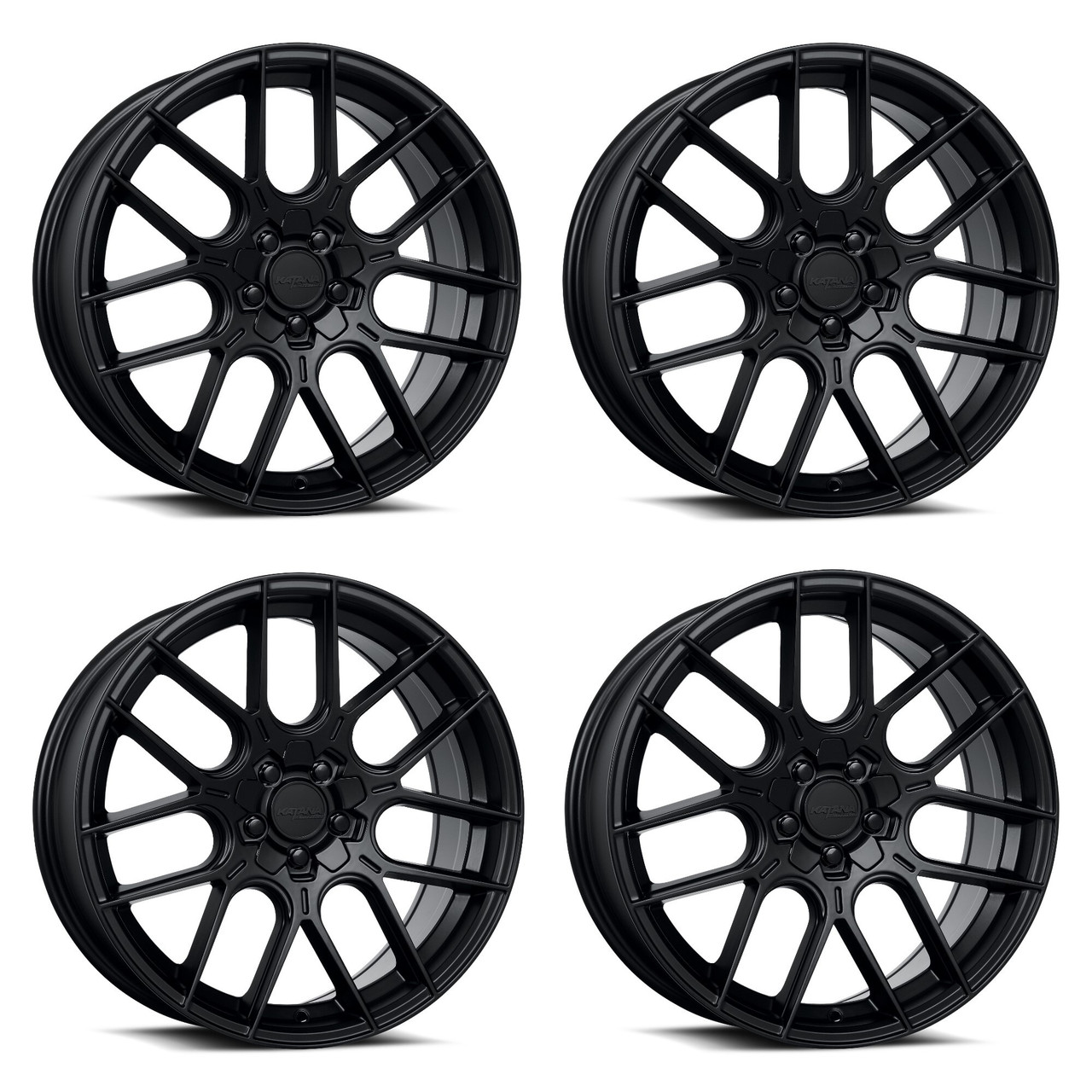 Set 4 18" Katana Racing KR04 Matte Black Wheels 18x8 5x4.25 5x114.3 40mm Rims