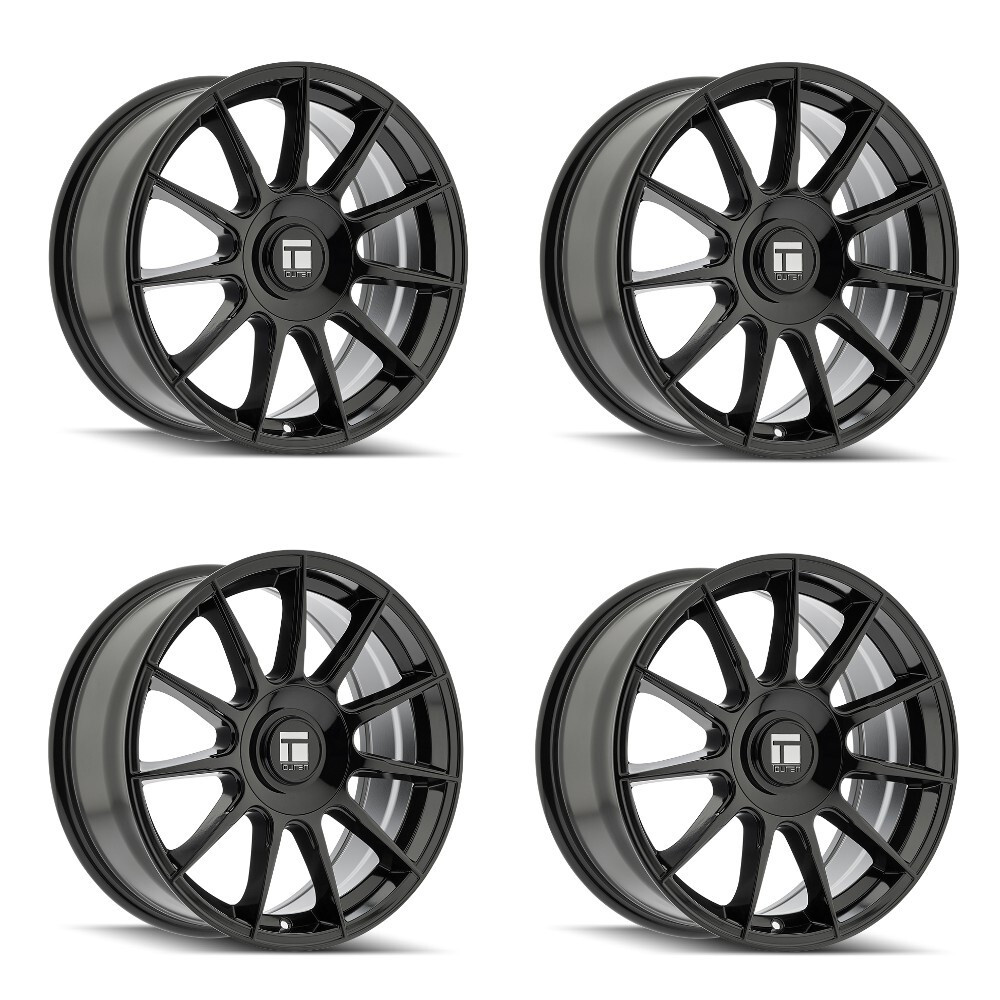 Set 4 18" Touren 3281 Gloss Black Wheels 18x8 5x112 5x120 35mm Rims